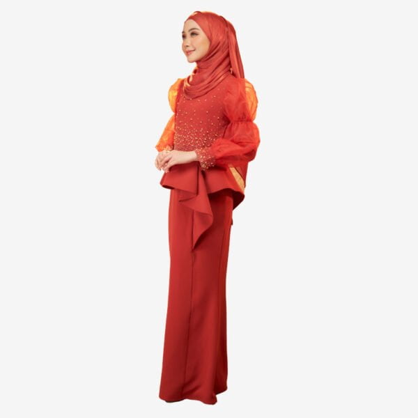 Akyla Dress in Brick Orange - Image 2