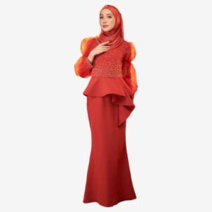 Akyla Dress in Brick Orange