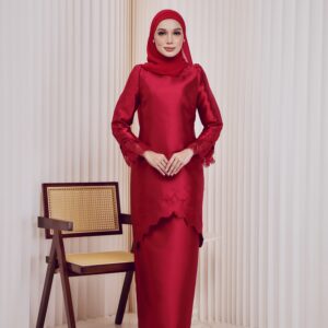 Aisya in Red Maroon